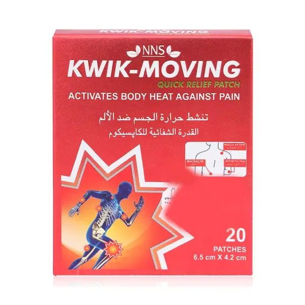 kwik-moving relief patches small 6.5x4.2cm 20's