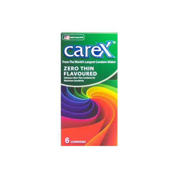 carex condom zero thin flavoured 6's