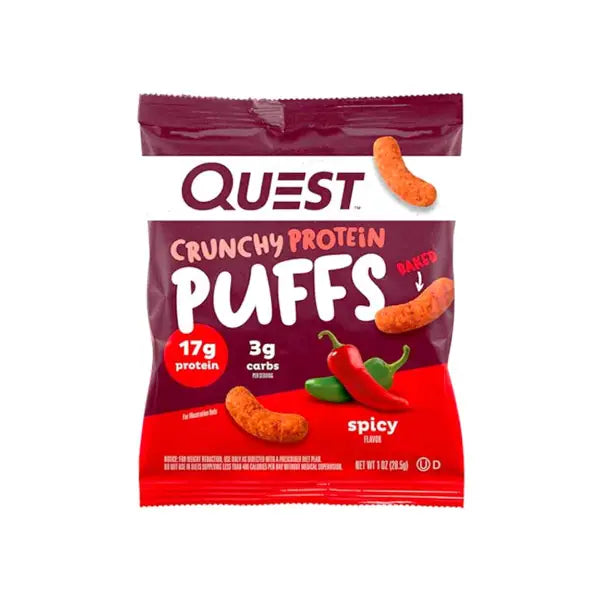 Quest Nutrition protein crunchy puffs spicy cheddar 28.35gm - snack - Quest Nutrition