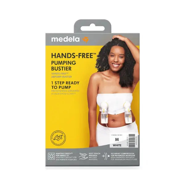 medela hands free pumping bustier white size (m)
