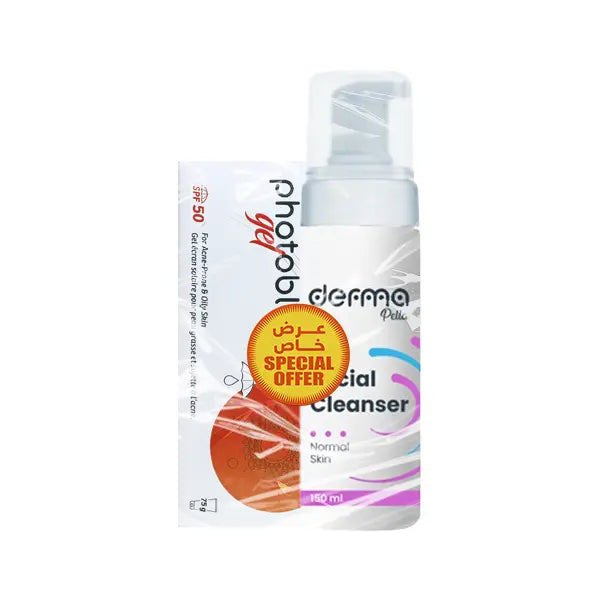 derma pella photoblock gel+normal skin cleanser promo pack 