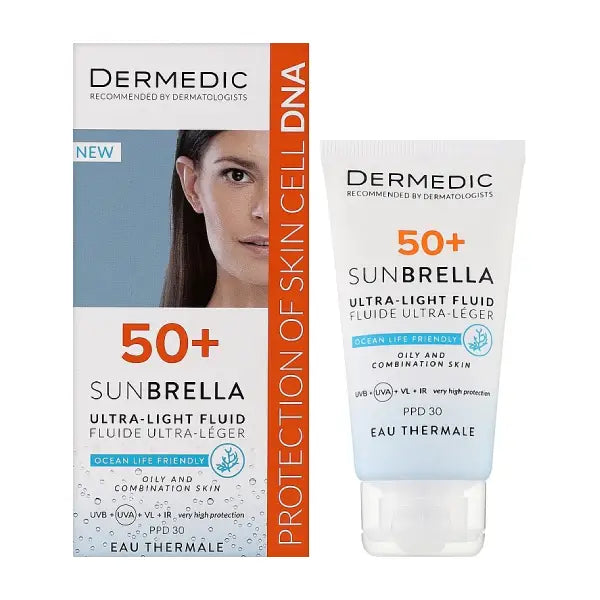 dermedic sunbrella u/light fluid spf50+ oily &amp; combination promo 1+1