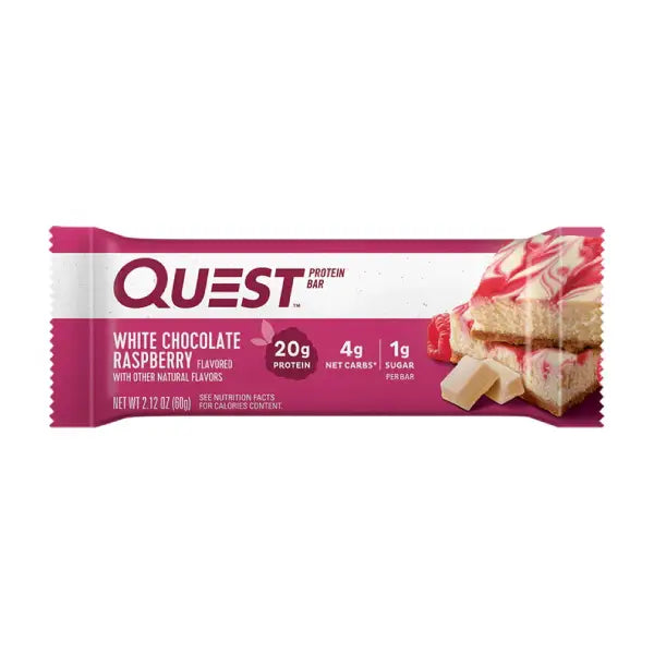 quest protein bar 60gm white chocolate raspberry - protein - Quest Nutrition