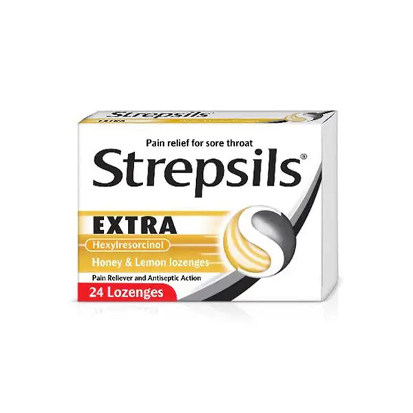 strepsils extra honey lemon 24's lozenges