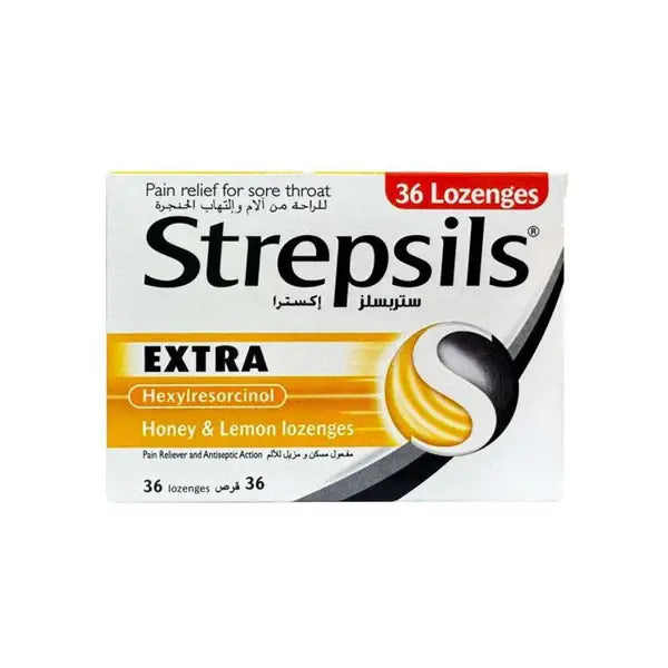 strepsils extra honey lemon 36's lozenges