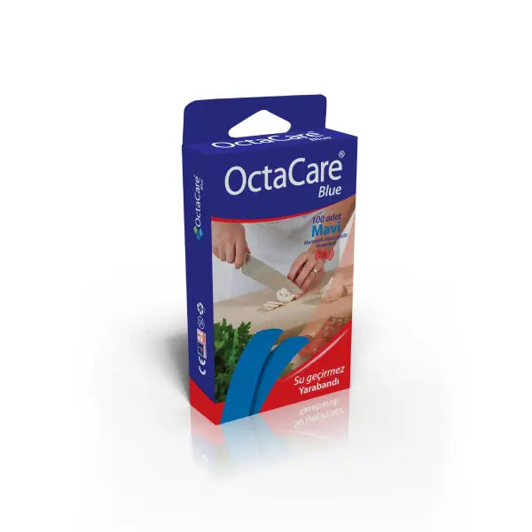 Octacare blue magnetically det. first aid plaster 100's