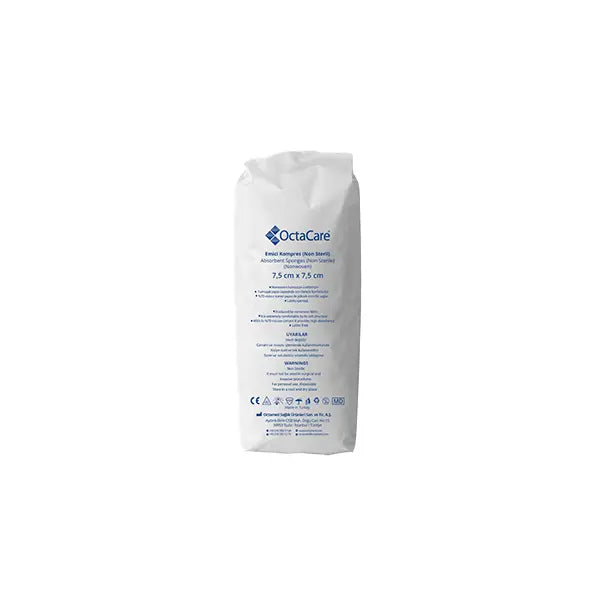 Octacare gauze swab non sterile 8ply 7.5cmx7.5cm 1's
