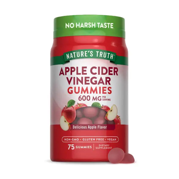 nature's truth apple cider vinegar 600mg gummies apple flavor 60's