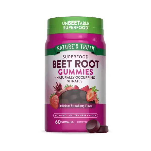 nature's truth beetroot gummies strawberry flavor 60's