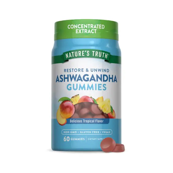 nature's truth ashwagandha gummies tropical flavor 60's