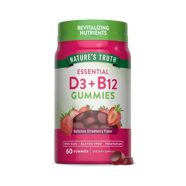 nature's truth d3+b12 gummies strawberry flavor 60's