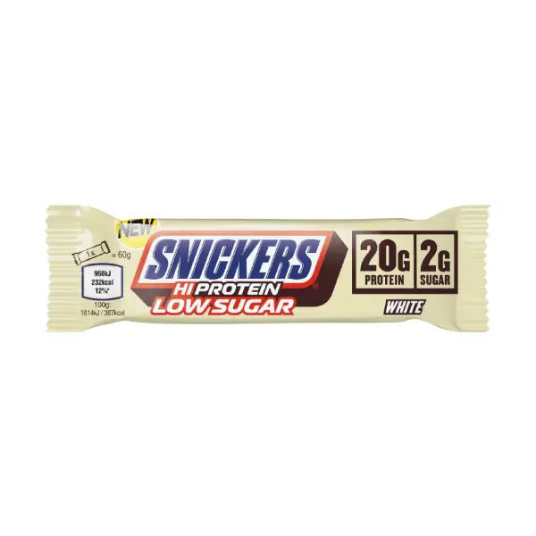 snickers hi protein bar 57gm low sugar white - protein - snickers