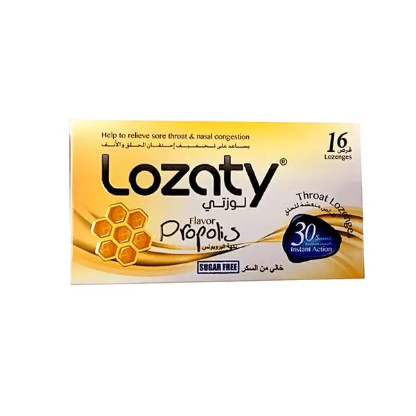 lozaty sugar free throat lozenges propolis 16's