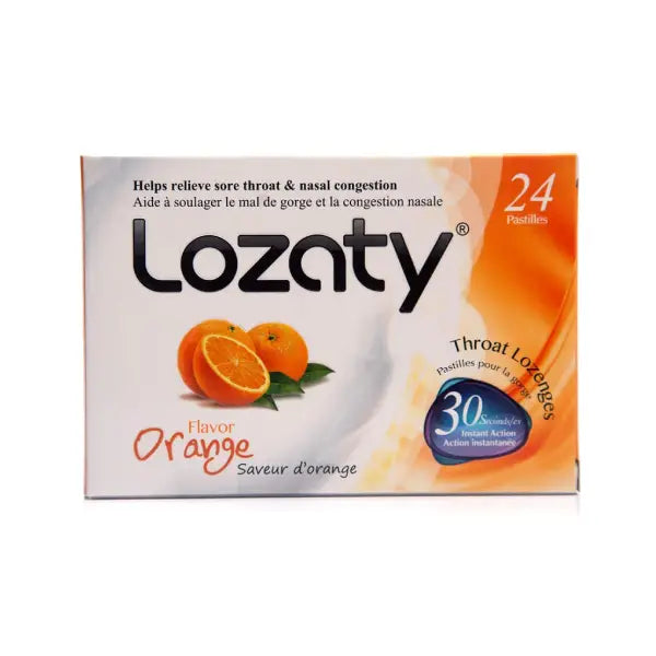 lozaty throat lozenges orange 24's