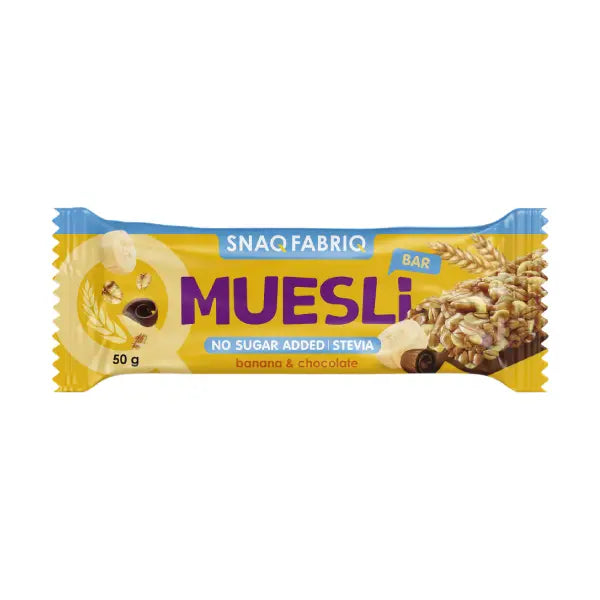 snaq fabriq muesli protein bar no sugar choco banana 50g - protein - Snaq Fabriq