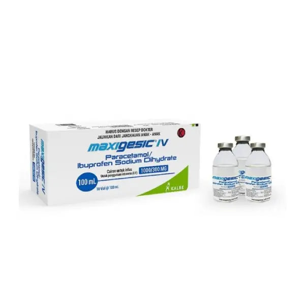 maxigesic iv 1gm/300mg vials 100ml 10's
