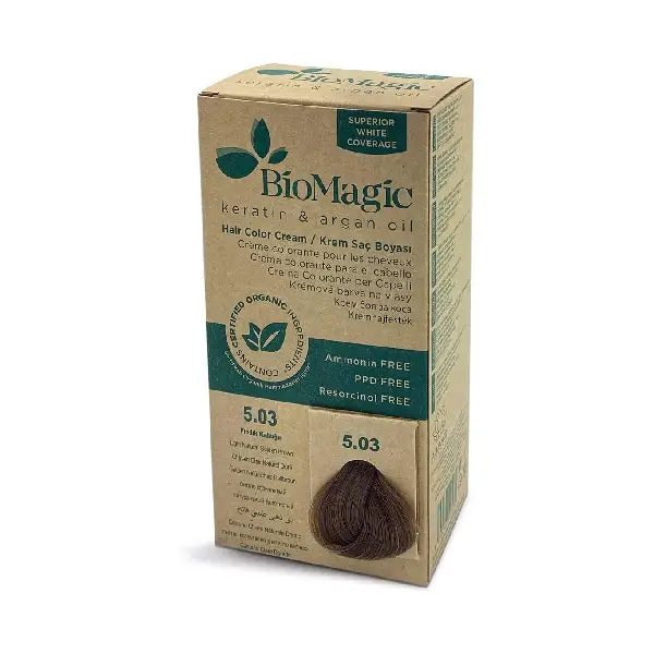 biomagic hair color 5/03 light natural golden brown
