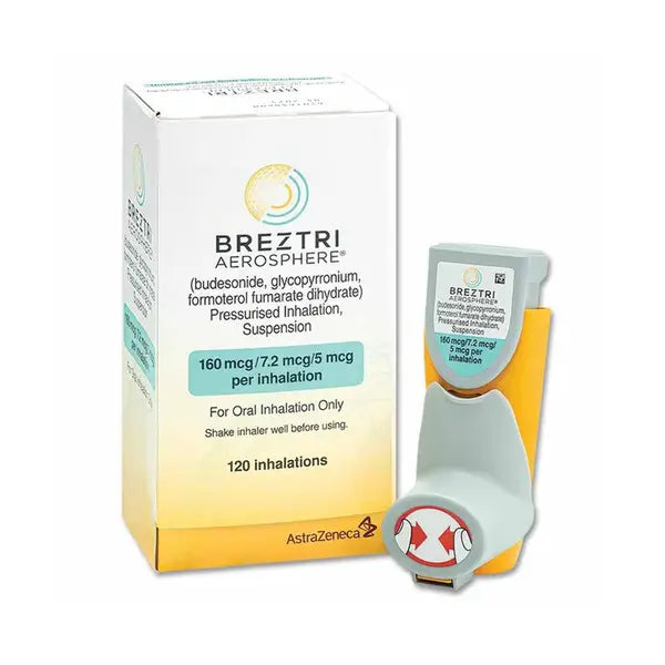breztri 5mcg/7.2mcg/160mcg inhaler puffs 120's