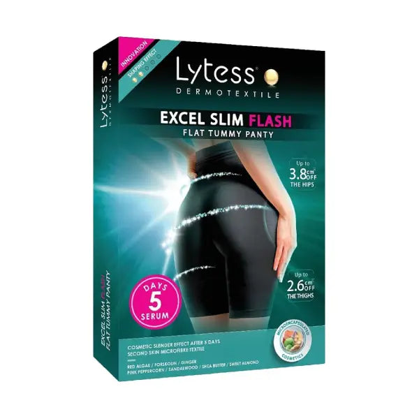 lytess excel slim flash flat tummy panty black (l/xl)
