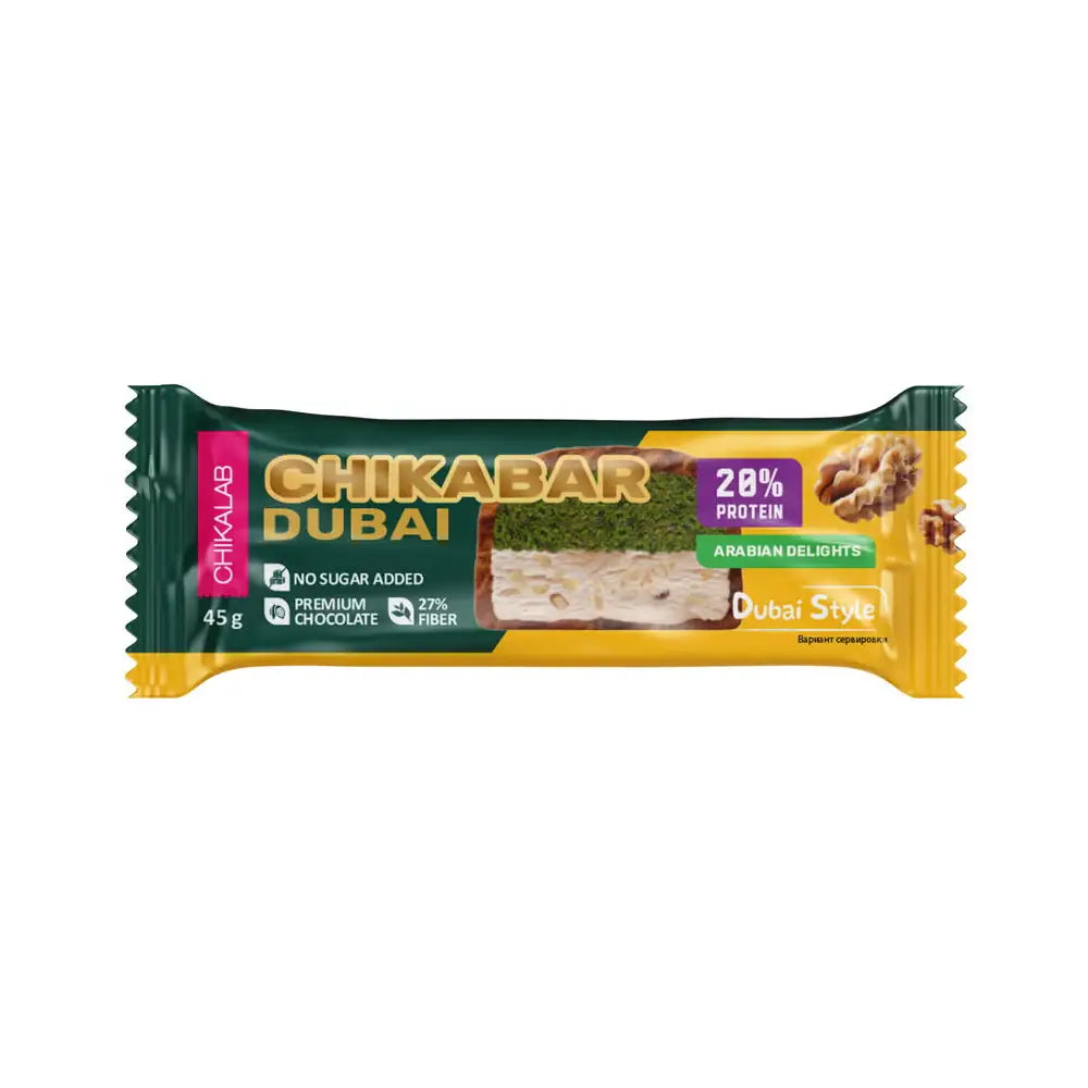 Chikalab Protein Bar 45Gm Chikabar Dubai Walnut &amp;amp; Kunafa - nutrition - Chikalab
