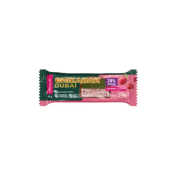 Chikalab Protein Bar 45Gm Chikabar Dubai Raspberry &amp;amp; Kunafa - nutrition - Chikalab