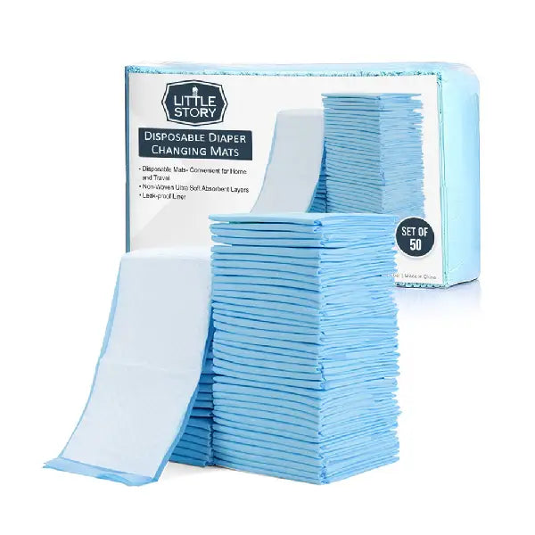 Little Story Disposable Changing Mats Blue 50'S