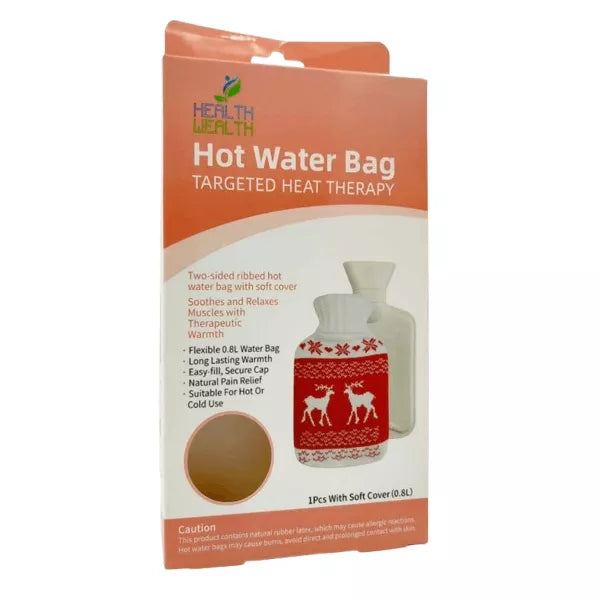 New Year Hot Water Bag With Soft Cover 0.8lt