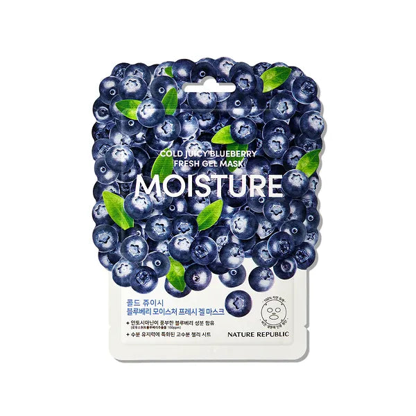 Nature republic cold juicy blueberry moisture fresh gel mask 