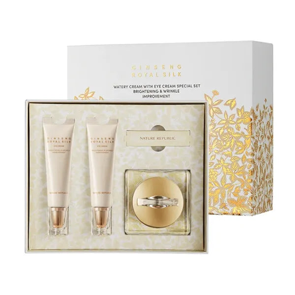 Nature republic ginseng royal silk eye cream w/ watery cream set 