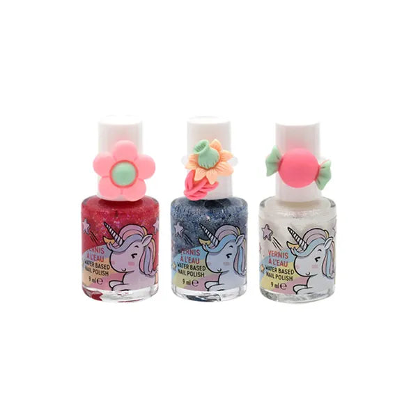 Unicorn wat nail polish 3 color ring pink white blue 9ml 