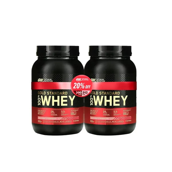 Optimum Nutrition Gold Standard 100% Whey 2lb Promo Pack 2's Delicious Strawberry