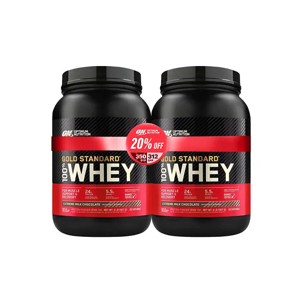 Optimum Nutrition Gold Standard 100% Whey 2lbs Promo Pack 2's Extreme Milk Chocolate