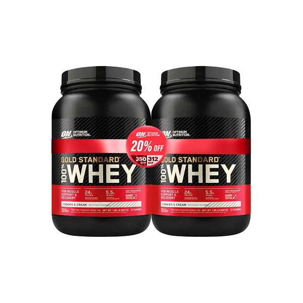 Optimum Nutrition Gold Standard 100% Whey 1.85lb Promo Pack 2's Cookies &amp; Cream