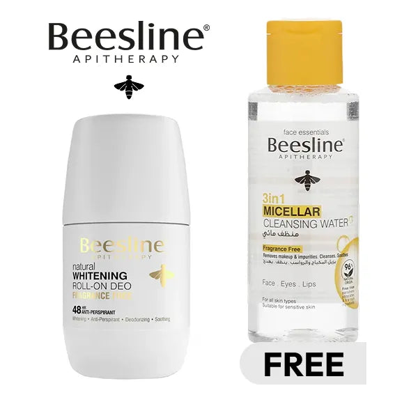 Beesline natural roll on deo fragrance free 50ml + micellar water 100ml free (promo)