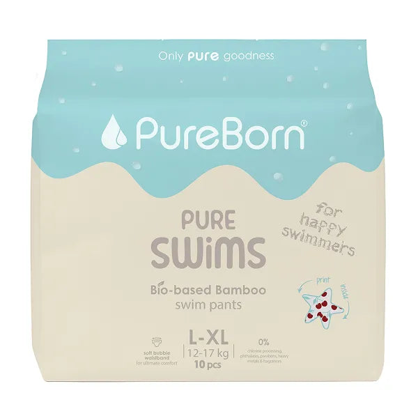 Pure Born Organic Swim Pants Size L/xl (12-17kg) 10's