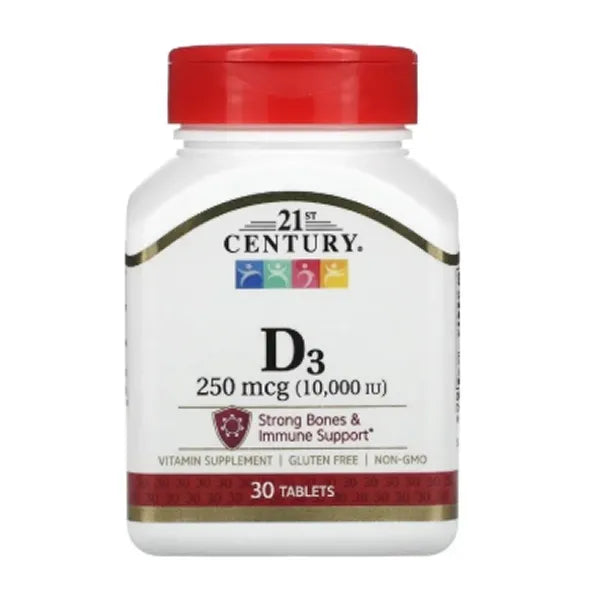 21st Century Vitamin D3 10,000iu Tab 30's