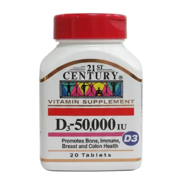 21st Century Vitamin D3 50,000iu Tab 20's