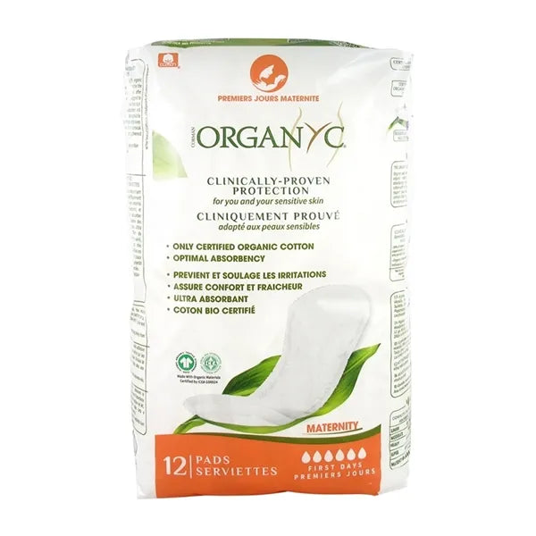 Organyc 100% Organic Cotton Maternity Pads 1st Day 12's 