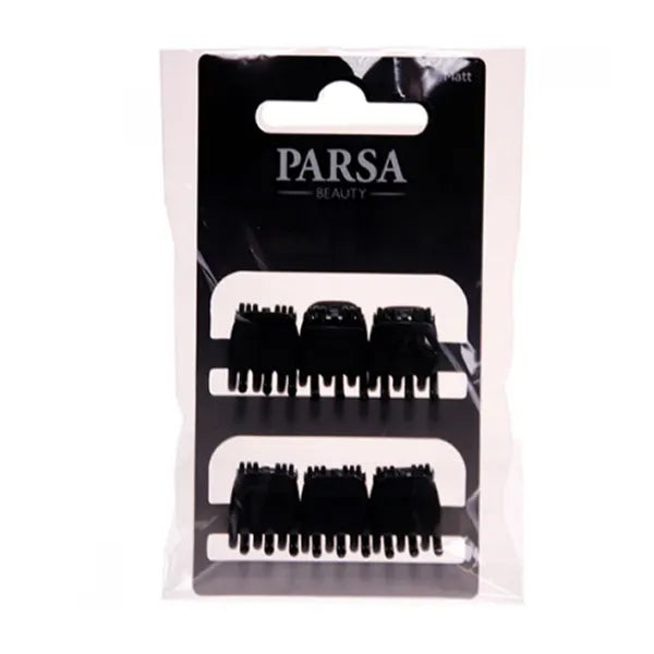 Parsa Hair Clips Small Black Matt 6'pcs