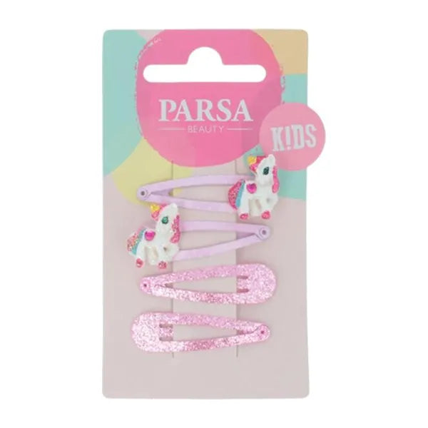 Parsa Hair Clip Multicolored Glitter 4'pcs