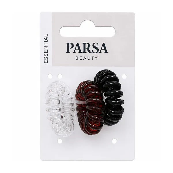 Parsa Spiral Hair Tie Extra Strong Multicolored 3'pcs