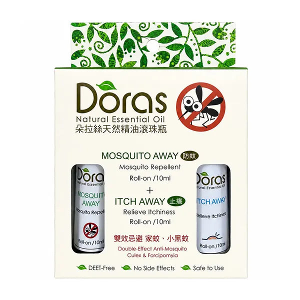 Doras Double Effect (Mosquito Repellent Roll-on 10ML + After Bite Roll-on 10ML)