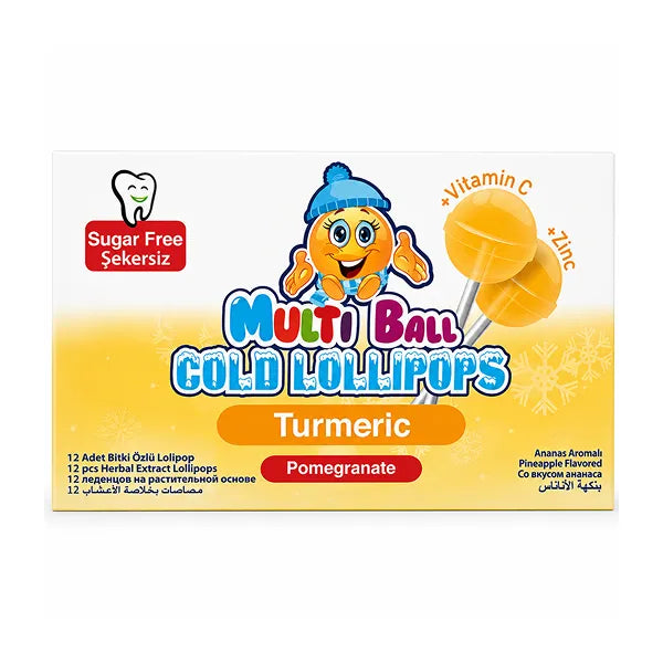 Multiball Cold Lollipops With Turmeric And Pomegranate (Pineapple Flavoured) 12's