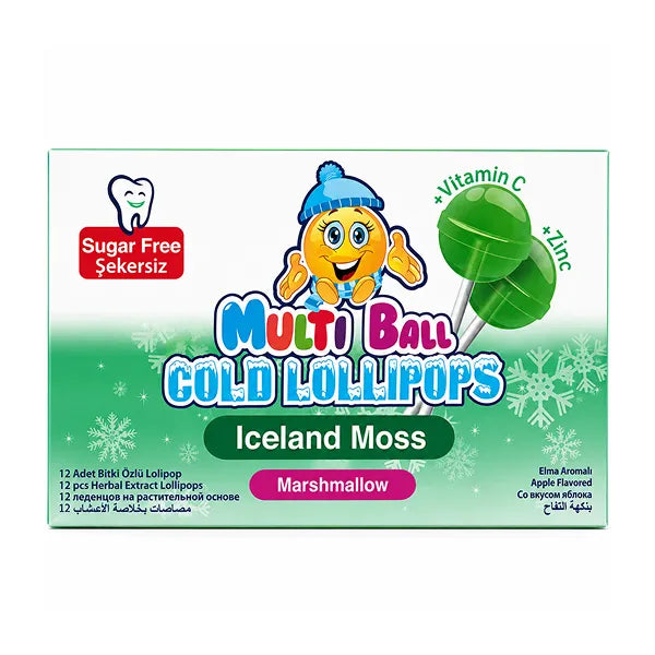Multiball Cold Lollipops With Marshmallow (Apple Flavoured) 12's