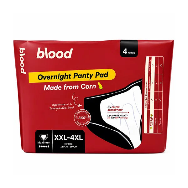 Pslove Blood Overnight Panty Pads Maximum 50cm Xxl 4's Pads