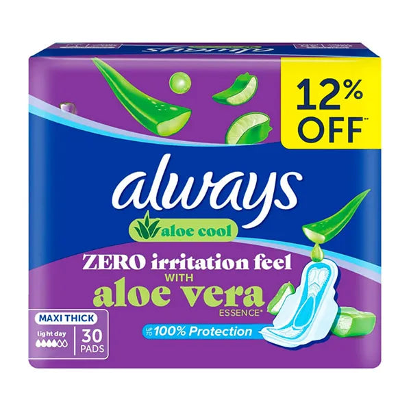 Always Lw Maxi Thick Aloe Cool 6x30 12% Off Promo 