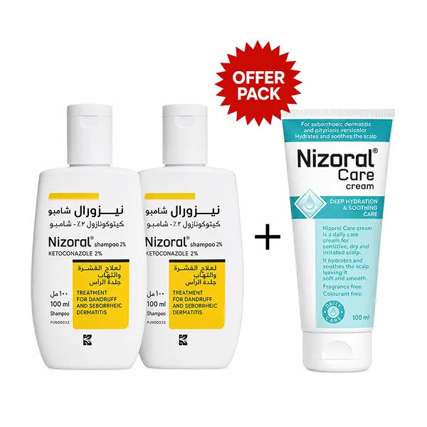 Nizoral Shampoo 100ML X 2 Units + Condtioner 200ML X 1unit (Offer Pack)