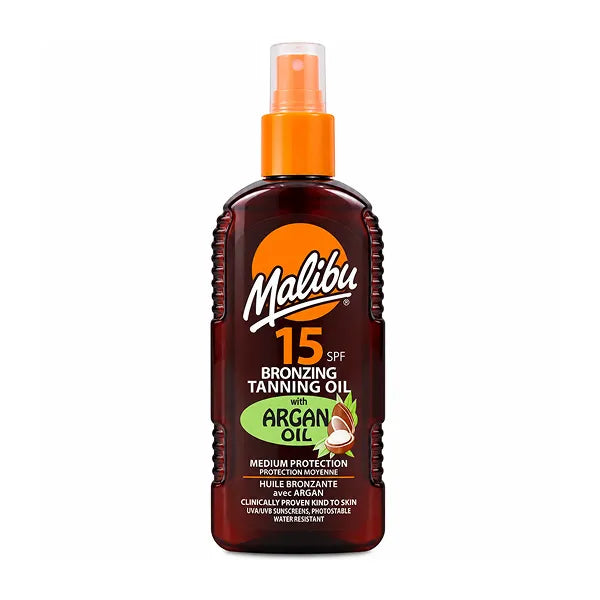 Malibu Spf15 Bronzing Tanning Oil With Argan Oil 200Ml