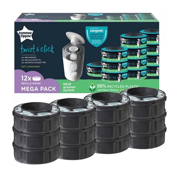 Tommee Tippee Twist &amp; Click 12pk Refill Cass 