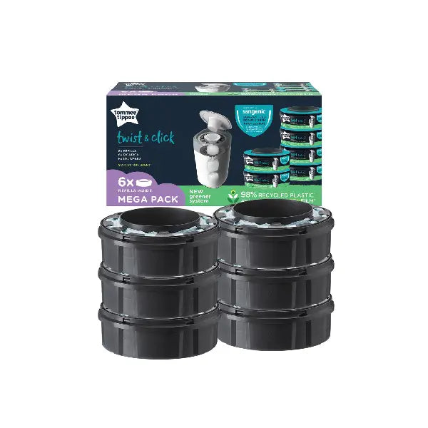 Tommee Tippee Twist & Click 6pk Refill Cass AI UK